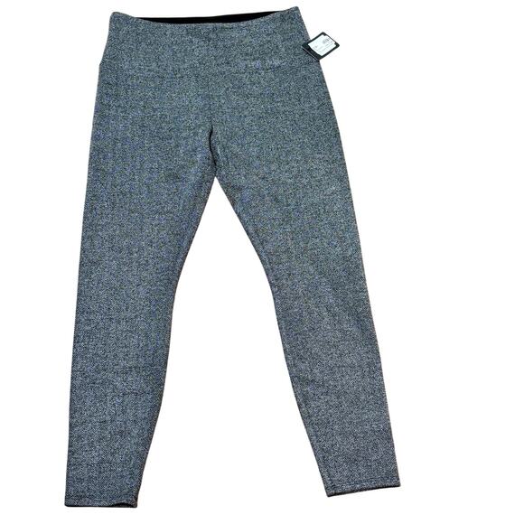 Lysse New York Signature Ponte Knit Leggings Women's Large Black White New NWT - Picture 1 of 3